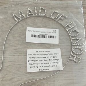 Silver Rhinestone Maid of Honor Headband
